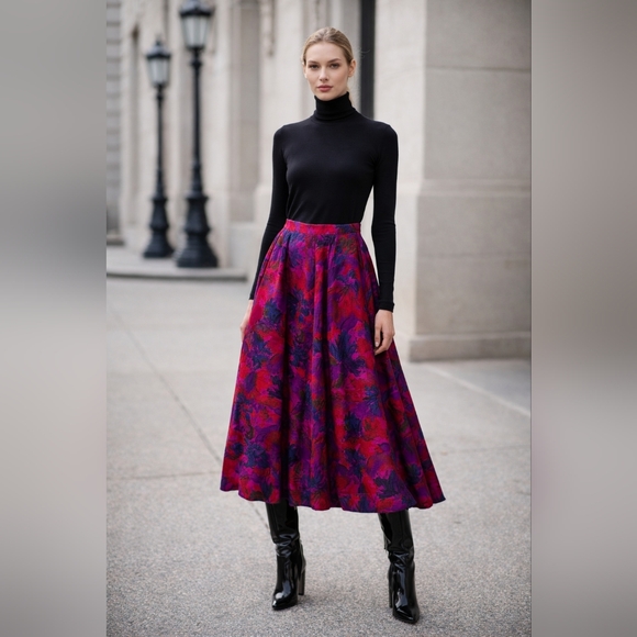 Vintage Masterpiece - Midi Circle Skirt and Tailored Blazer Top-Stunning - Picture 14 of 14